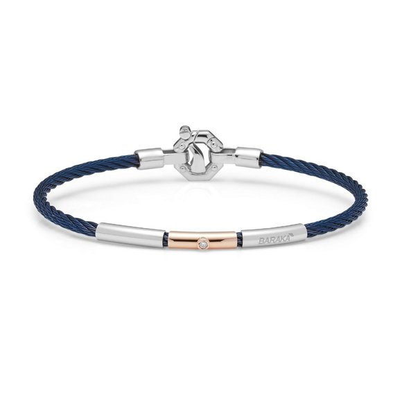 BARAKA Men's BR312301RODB180004 316L Collection Gold White Diamonds Bracelet